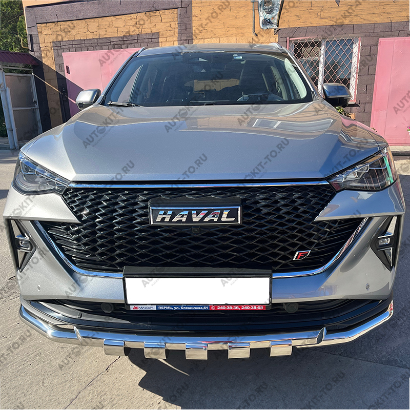 Защита переднего бампера (G) с подгибами HAVAL F7 2022 Рестрайлинг